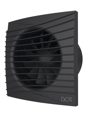 Вентилятор накладной SILENT D100 обр.клапан Matt black DICITI