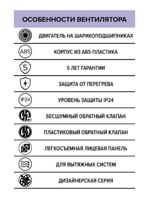 Вентилятор накладной RIO D100 обр.клапан Obsidian DICITI